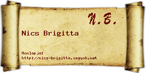 Nics Brigitta névjegykártya